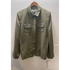 Chaus Womens Olive Green Lined Blazer Size 16 NWT